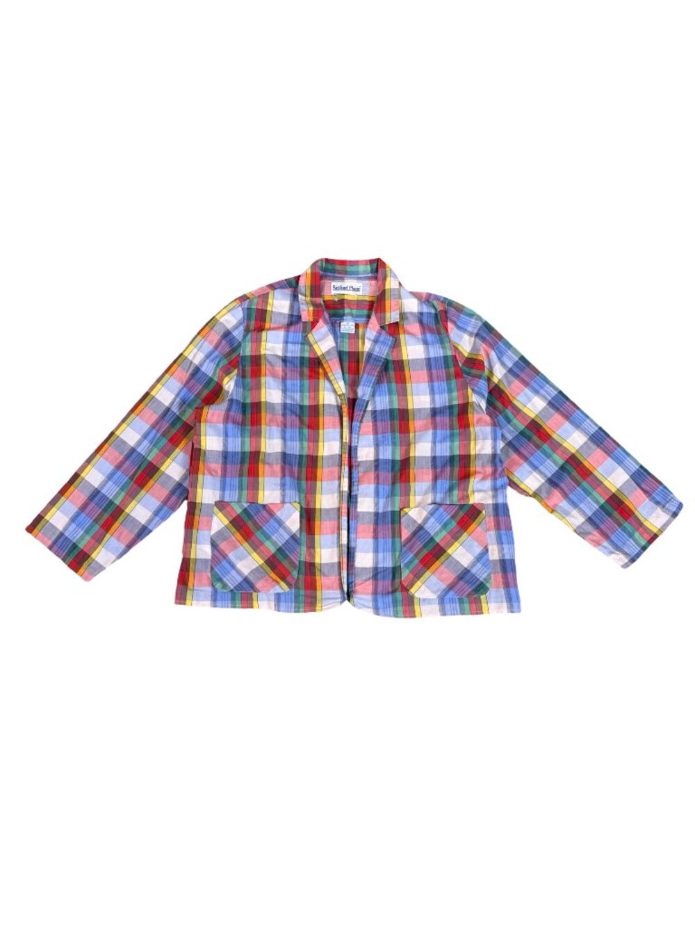 Vintage 1990s Retford Place Multicolor Plaid Blazer Jacket